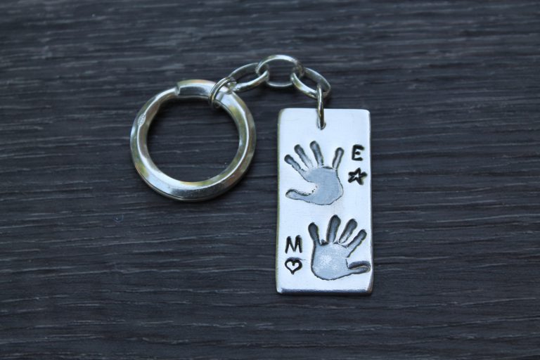 Double Handprint Keyring